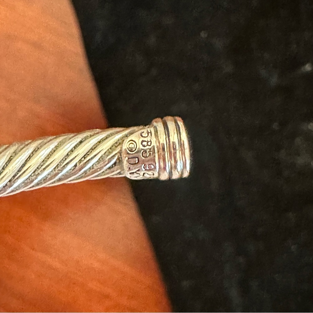 David Yurman 5mm Cable Classic Station Bracelet 14K Gold and Rubies - Picture 5 of 9